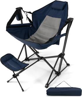 Hg1960 Happygrill Hammock Camping Chair Outdoor Folding Swinging Navy 1 Pack