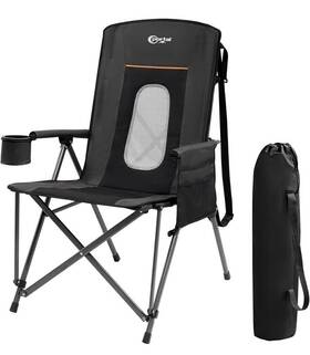 Wfc-pr-fc-356-mgrgy Hf Portal Oversized Folding High Back Portable Lawn Support 400lbs Black Heavy Duty