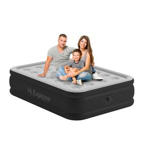 Hi Explore 717203788726 Air Mattress Full With Built In Pump Raised Comfortable Plush Inflatab