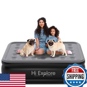 Hi Explore B0djx2n7hw Tall Air Mattress Full 22 Built In Pump Raised Comfort Plush