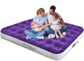 He-am002-10q-purple Hi Explore Queen Air Mattress With Built In Pump Comfort Plush Inflatable Blow Up