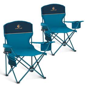 E01cc-803-2 High Point Sports 2 Pack Portable Camping Chair 25.2 Inch D X 37 W 39 H Blue
