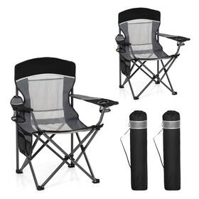 E01cc010100202-2 High Point Sports Portable Mesh Back Camping Folding Twin Pack Black