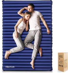1008 Hikenture Double Sleeping Pad Extra Thick 3.75in Medium Navy With Air Sack