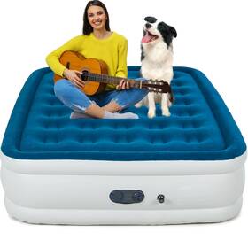 Hikersky 717203788221 Inflatable Mattress Queen With Built-in High Capacity Pump For Adult