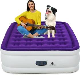 Hikersky 717203788252 Inflatable Mattress Queen With Built-in High Capacity Pump For Adults Fast Bl