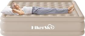 W001-18q Hikersky Queen Air Mattress Built-in Pump Single Blow Up Bed Portable Khaki