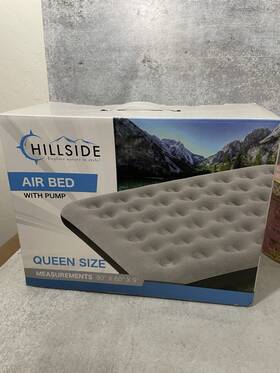 Hillside 713239935905 Blue Air Bed Queen 80x60x9 And Pump Patch Cigarette Lighter Adapter