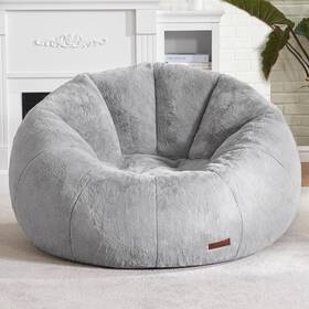 62-608 Hobestluk Bean Bag Chairs Large Couch For Adults Stuffed Grey