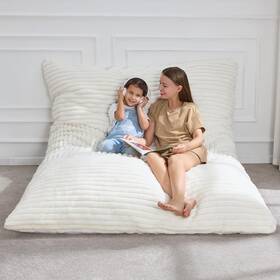 62-620 Hobestluk 3 In 1 Bean Bag Chair Giant Chairs Convertible White