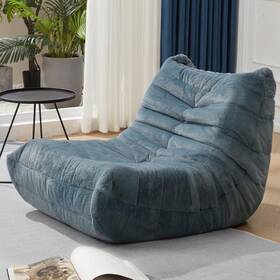 Ys02-036 Hobestluk Bean Bag Chairs For Adults Giant Sofa Memory Foam Bluegrey Plush