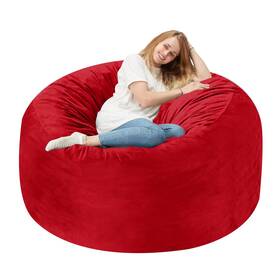 20250913 Homguava 3ft Bean Bag Chair Bags With Memory 3ft-36 Inch X36 X22 Red