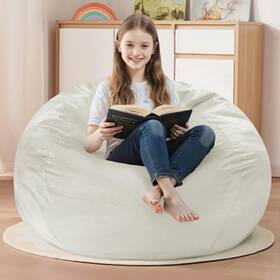 2ft-28 Homguava 82050 2ft Bean Bag Chair Bags With Memory Inch X28 X22 Beige