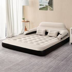 Queen9in Honeydrill 9 Inch Air Mattress Queen Size Bed With Headboard And Cup Holders - New Ships Free