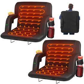Hoperan 768510156326 2pcs Dual-sided Heated Stadium Seats For Bleachers With Back Support