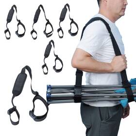 Hudll 727082341677 Adjustable Chair Carry Strap For Camping Chairs 5 Pack Black