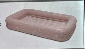 838926 Huntington Home Pink Kids Deluxe Air Bed With Pump Flocked Mattress 66x42x11 Nib