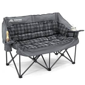 255388 Huskfirm Double Camping Chair Padded 2 Person 3.3 Feet X 0.8 34.8 Grey