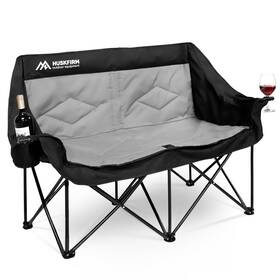 B0d1kcyg36 Huskfirm 2 Person Camping Chair Oversized Loveseat Non-heating Grey