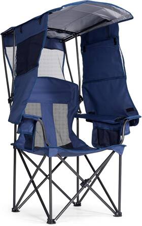 Huskfirmc00003us Huskfirm Camping Chair With Canopy 34.25 Inches X 35.82 52.36 Blue