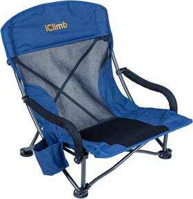 25.6h Iclimb 313105735716 Low Wide Beach Camping Folding Chair 23.6d X 22.8w In Navy