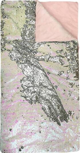 K691193 Idea Nuova American Kids Super Cozy Reversible Sequin 54 Inch L X 28 W Pink