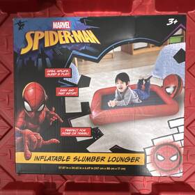 Wn201903 Idea Nuova Marvel Spider-man Inflatable Slumber Lounger Kids Red Black 57.87x34.65x6.69 In