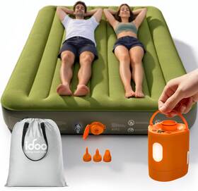 Idoo 313101137125 Queen Air Mattress With Rechargeable Cordless Pump Inflatable Blow Up Matt