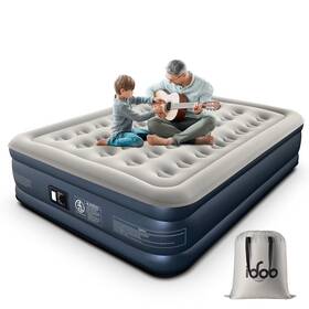 Idoo 445014692637 Queen Size Air Mattress 18 Inch Elevated Built-in Pump 660lb Capacity Bed Gray
