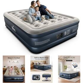 Idoo Queen Air 18 650 Mattress With Pump Comfort Inflatable Bed Camping Guest Home