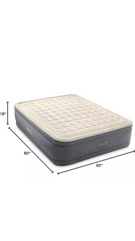 Intex 078257329212 Premaire Ii Air Mattress Queen Size Built-in Electric Pump 18in