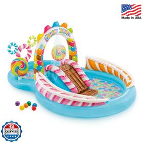 Intex 078257571499 Candy Zone Inflatable Kiddie Pool Kids With Water Sprayer