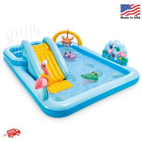 Intex 078257571611 96 Inch X 78 28 Inflatable Jungle Adventure Play Center Spray Kiddie Pool