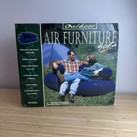Intex 078257588893 Rare Outdoor Air Furniture Sofa Vintage New Sealed Box Blue 69x39x31