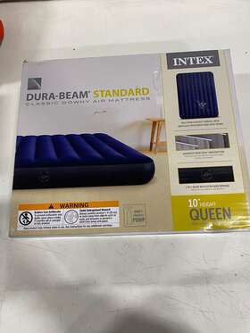 Intex 078257647590 Index Dura-beam Standard Classic Downy Air Mattress - Queen 10 Inch Height