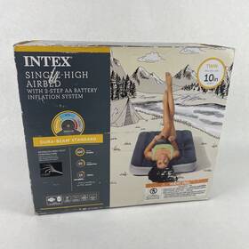 Intex 078257661749 Premium Durabeam 10 Inch Twin Air Mattress With Internal Battery Pump