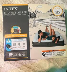 2025730 Intex Dura-beam Standard Mid-rise Airbed Queen 12in Inflatable Built-in Usb Pump