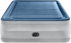 Intex 313039674679 Air Mattress Durable Fiber-tech Built-in Electric Pump 22 Inch Queen Blue