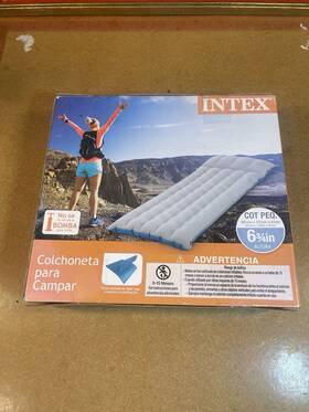 564323 Intex Inflatable Airbed Camping Mattress Plastic Thin Air Bed Comfort Sleeping Folding