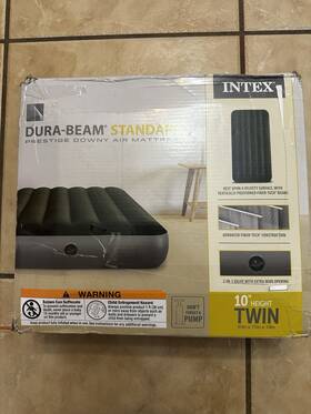64107e Intex Dura-beam Prestige Downy Airbed Twin Size Camping Outdoors Indoors 10in