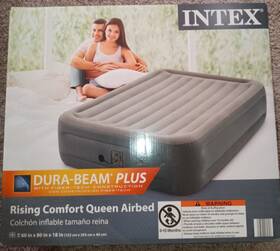 64125al Intex Dura-beam Plus Queen Inflatable Airbed Mattress Built In Pump 18 Inch