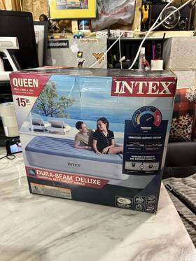 64135ed-u-b Intex The Dura-beam Airbed Advantage Queen 15 Inch Height Internal Auto Pump