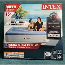 64173wd Intex 15 Inch Essential Rest Dura-beam Queen Airbed Mattress With Internal Pump