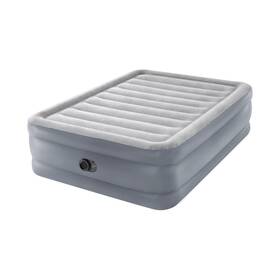 Intex 64445ed Dura-beam Deluxe Queen Air Bed 20in Raised Built-in Pump Gray