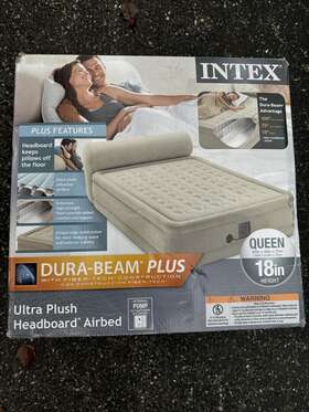 64459wd Intex Dura-beam Duluxe Headboard 18 Inch Queen Air Mattress With Built-in Pump