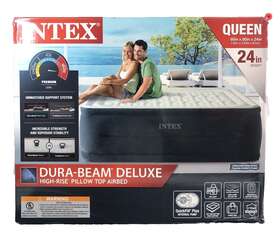 64753wd Intex Queen 24 Inch Dream Lux Pillow Top Dura-beam Airbed Mattress W Internal Pump