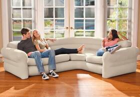 6516675 Intex Premium Large Inflatable Corner Sofa Bed L-shape 101 Inch W X 80 H 30 D