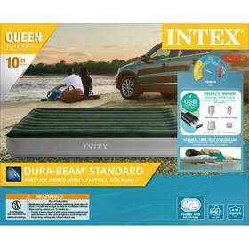 66103wl Intex 10in Queen Durabeam Prestige Air Mattress Bed With Fastfill Usb Pump