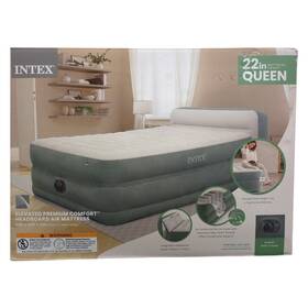 66150s Intex 22 Inch Dura Beam Queen Premium Comfort Air Mattress With Headboard