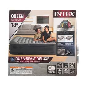 66163ss Intex Queen Dura-beam Deluxe Comfort Pillow Rest Airbed With Internal Pump